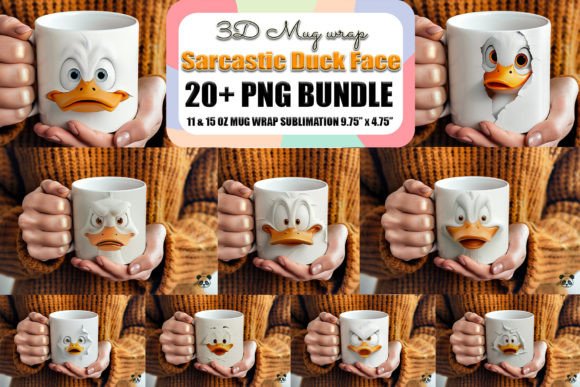Download Sarcastic Duck Face 3D Mug Wrap Bundle - Premium Bundle