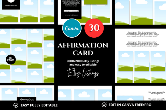 Download 30 Affirmation Card Etsy Mockup - Premium Resources
